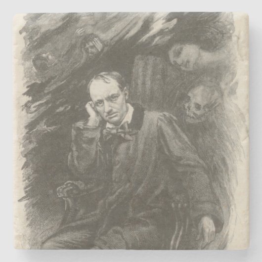 Charles Baudelaire (door Georges Rochegrosse) Stenen Onderzetter (Voorkant)