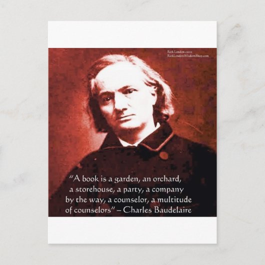 Charles Baudelaire "Een boek is" citaat van het Wi Briefkaart (Voorkant)