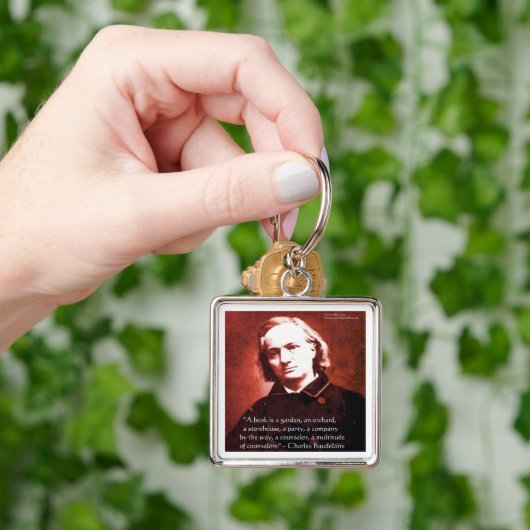 Charles Baudelaire "Een boek is" citaat van het Wi Sleutelhanger (Hand)