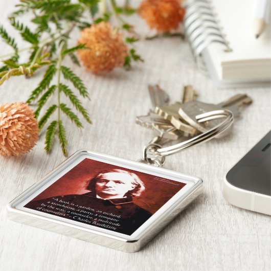 Charles Baudelaire "Een boek is" citaat van het Wi Sleutelhanger (Zijkant)