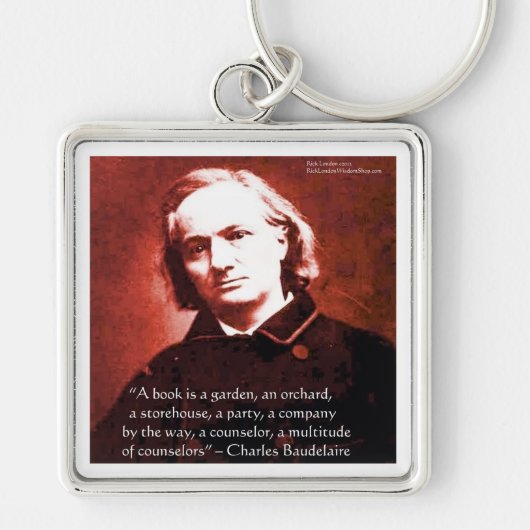 Charles Baudelaire "Een boek is" citaat van het Wi Sleutelhanger (Voorkant)