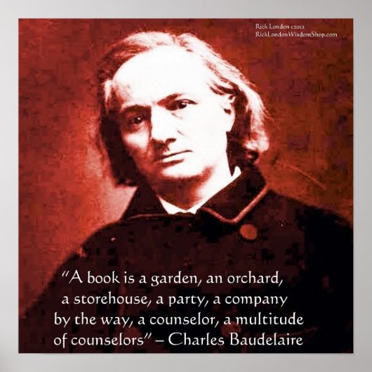 Charles Baudelaire "Een boek is" Poster van het ci (Voorkant)