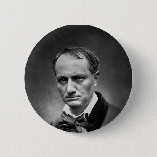 Charles Baudelaire -  foto 1878 Ronde Button 5,7 Cm (Voorkant)