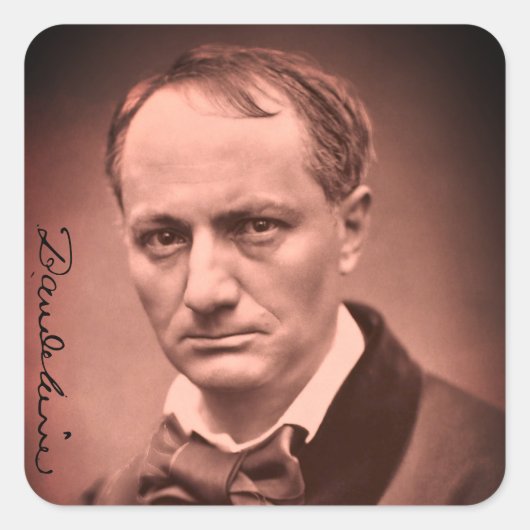 Charles Baudelaire Square Sticker (Voorkant)