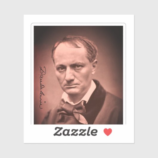 Charles Baudelaire Square Sticker (Vel)