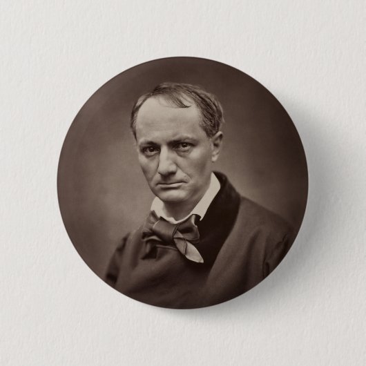Charles Baudelaire van Étienne Carjat Ronde Button 5,7 Cm (Voorkant)