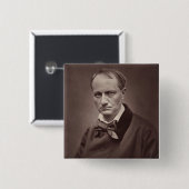 Charles Baudelaire Vierkante Button 5,1 Cm (Voorkant /achterkant)