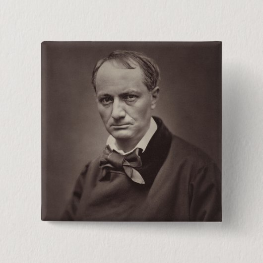 Charles Baudelaire Vierkante Button 5,1 Cm (Voorkant)