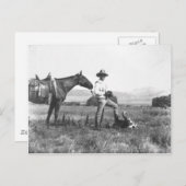 Charles Belden met paard en schedel. Briefkaart (Voorkant / Achterkant)