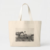 Charles Belden met paard en schedel. Grote Tote Bag (Voorkant)