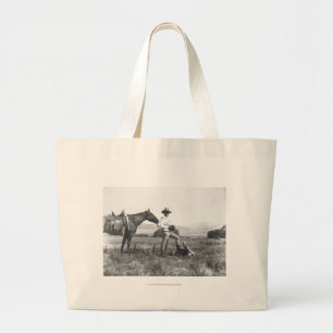Charles Belden met paard en schedel. Grote Tote Bag