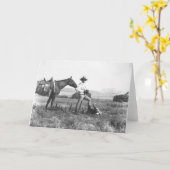 Charles Belden met paard en schedel. Kaart (Gele Bloem)