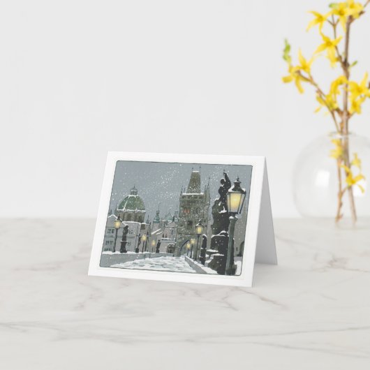 Charles Bridge-briefkaart Kaart (Gele Bloem)