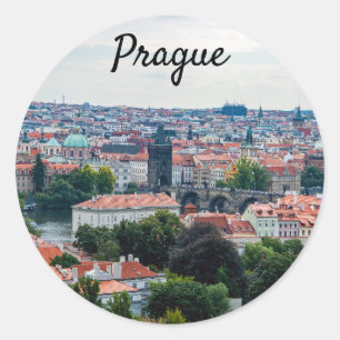 Charles bridge en St. Nicolas Church - Praag Ronde Sticker