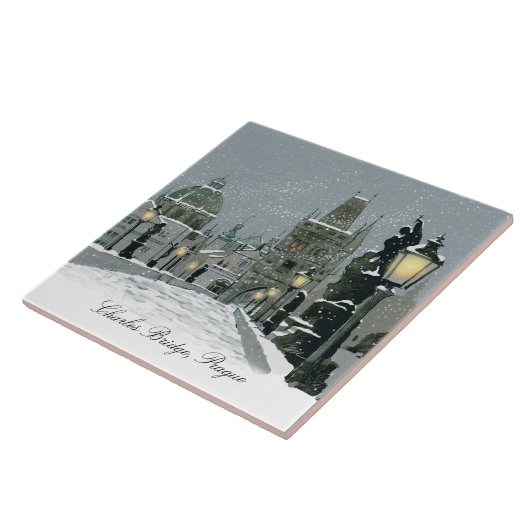 Charles Bridge grote keramische tegels Tegeltje (Zijkant)