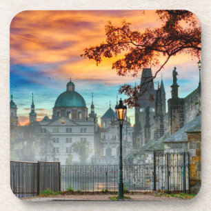 Charles Bridge in de Morning Hard plastic onderzet Bier Onderzetter