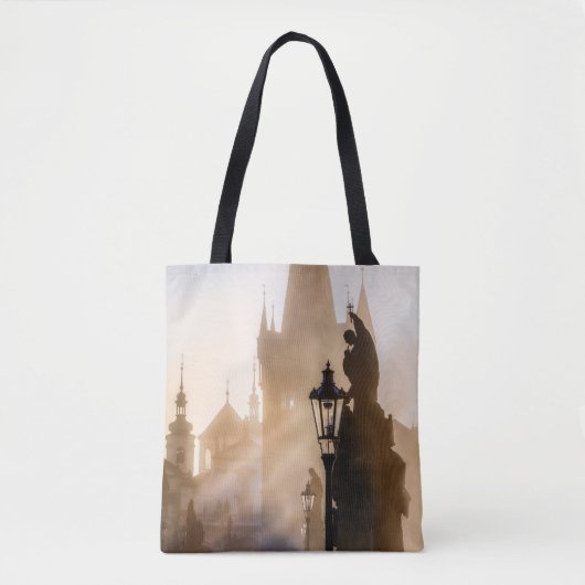 Charles Bridge in de ochtend Tote Bag (Voorkant)