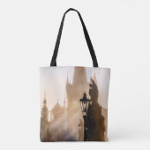 Charles Bridge in de ochtend Tote Bag (Achterkant)