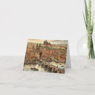 Charles Bridge in Praag Kunst Vintage | Personalis Bedankkaart