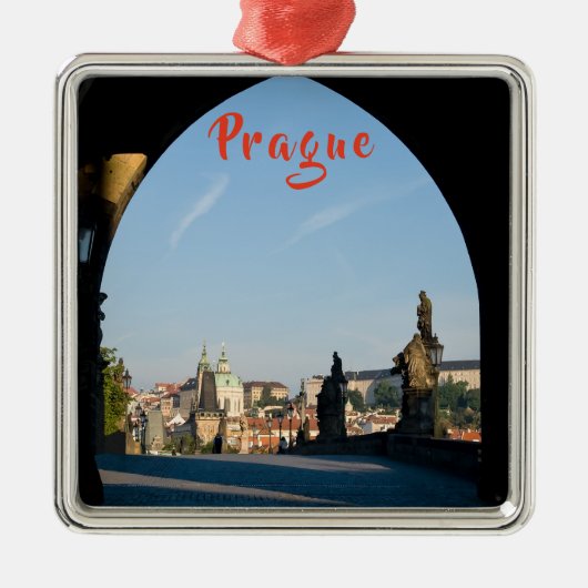 Charles bridge in Praag, Tsjechische Republiek Metalen Ornament (Voorkant)