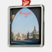 Charles bridge in Praag, Tsjechische Republiek Metalen Ornament (Links)
