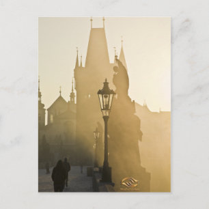 Charles Bridge Ochtend voor Praag Briefkaart