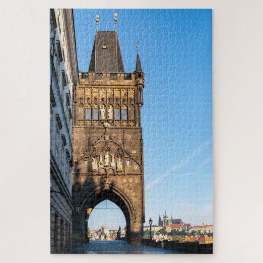 Charles bridge old tower & Prague castle Legpuzzel (Verticaal)