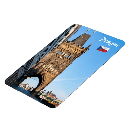 Charles bridge old tower & Prague castle Magneet (Linkerzijde)