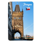 Charles bridge old tower & Prague castle Magneet (Verticaal)