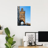 Charles bridge old tower & Prague castle Poster (Thuiskantoor)