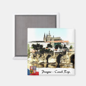 Charles Bridge, Praag Magnet, Kasteel Panorama Magneet (Voorkant / Achterkant)
