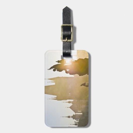 Charles Bridge Praag Ochtend Bagagelabel (Voorkant verticaal)