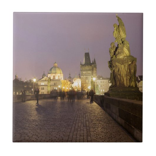 Charles Bridge, Prague souvenir foto Tegeltje (Voorkant)