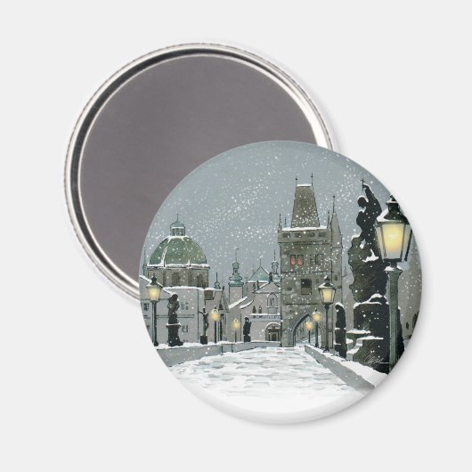 Charles Bridge Wintermagneet Magneet (Voorkant / Achterkant)