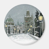 Charles Bridge Wintermagneet Magneet (Voorkant)