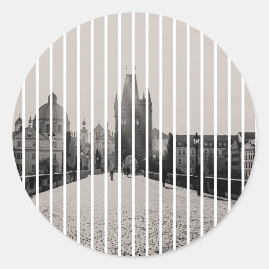 Charles-brug in Praag Ronde Sticker (Voorkant)