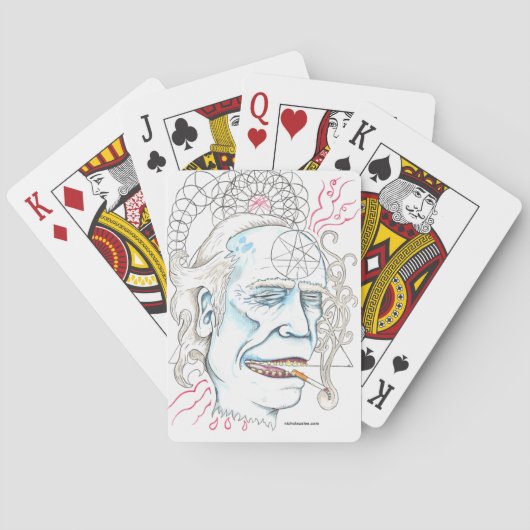 Charles Bukowski die CArds afspeelt Speelkaarten (Achterkant)