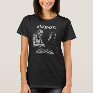 Charles Bukowski speelt schaken met aap T-shirt