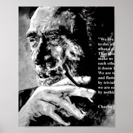 Charles Bukowski - zwart - citaat Poster (Voorkant)