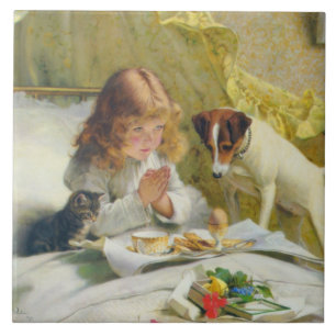 Charles Burton Barber Suspense Tegeltje