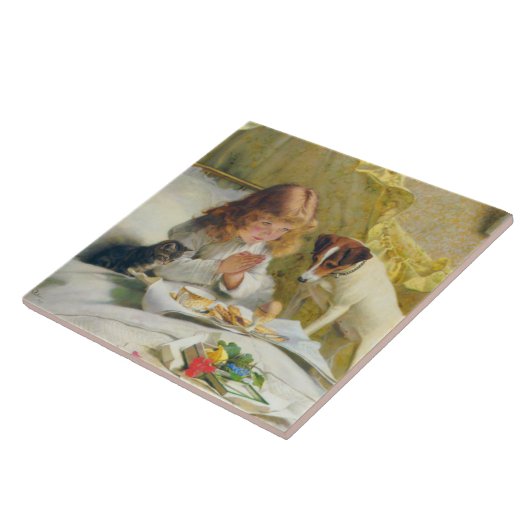  Charles Burton Barber Suspense Tegeltje (Zijkant)