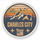 Charles City, Iowa, Verenigde Staten Sticker (Voorkant)