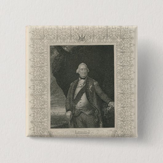 Charles Cornwallis Vierkante Button 5,1 Cm (Voorkant)