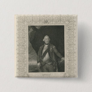 Charles Cornwallis Vierkante Button 5,1 Cm