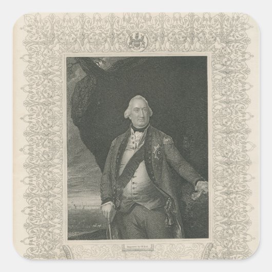 Charles Cornwallis Vierkante Sticker (Voorkant)