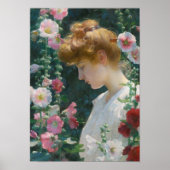 Charles Courtney Curran Hollyhocks en Sunlight Poster (Voorkant)