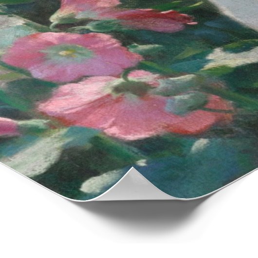 Charles Courtney Curran Hollyhocks en Sunlight Poster (Hoek)