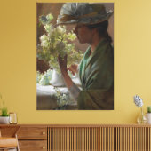 Charles Courtney Curran Lady met een Bouque Canvas Afdruk (Insitu (Woonkamer))