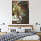 Charles Courtney Curran Lady met een Bouque Canvas Afdruk (Insitu (Slaapkamer))