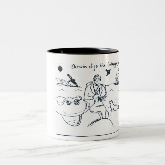 Charles Darwin 1 Tweekleurige Koffiemok (Center)